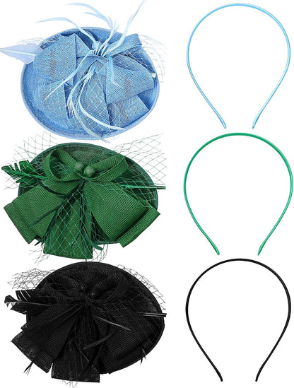 Boniskiss Elegant Veil Feather Fascinator Mini Top Hat
