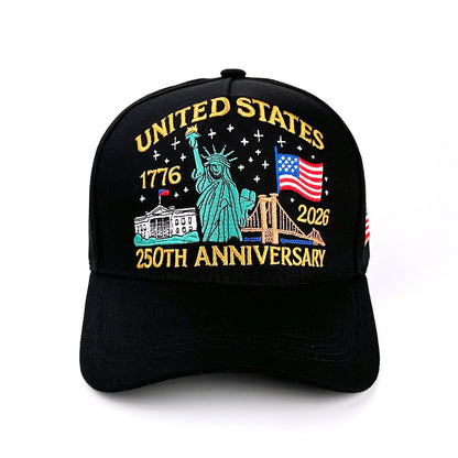 250th Anniversary of America Baseball Cap Statue of Liberty American Flag Hat | Size L-XL - Boniskiss