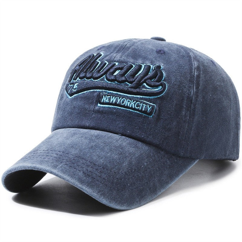 Casquette de baseball en denim brodée de l'alphabet - Boniskiss