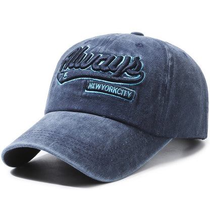 Casquette de baseball en denim brodée de l'alphabet - Boniskiss