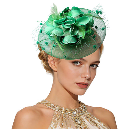 Boniskiss Vintage Tea Party Bridal Fascinator Veil Feather Headpiece Hat