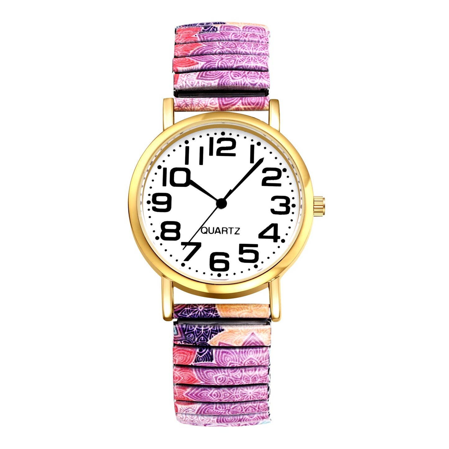 Boniskiss "Brahman" Women's Boho Printed Elastic Band Wrist Watch