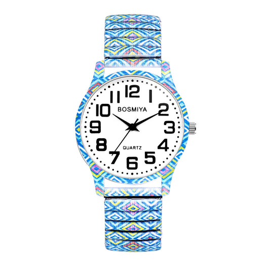 Boniskiss "Acid" Women's Boho Printed Elastic Band Wrist Watch