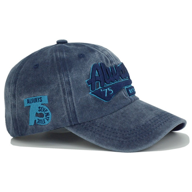 Casquette de baseball en denim brodée de l'alphabet - Boniskiss