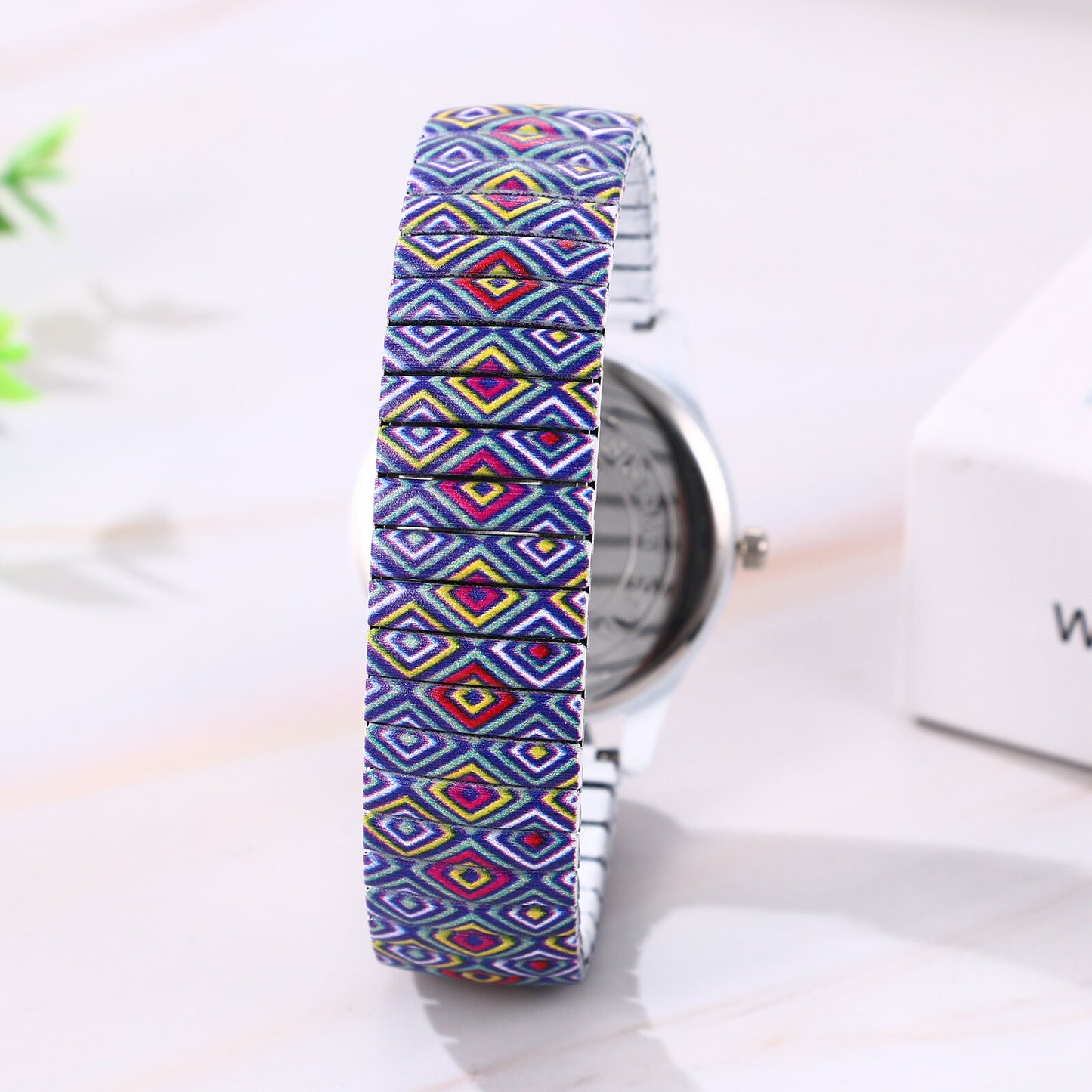 Boniskiss "Psychedelic" Women's Boho Printed Elastic Band Wrist Watch