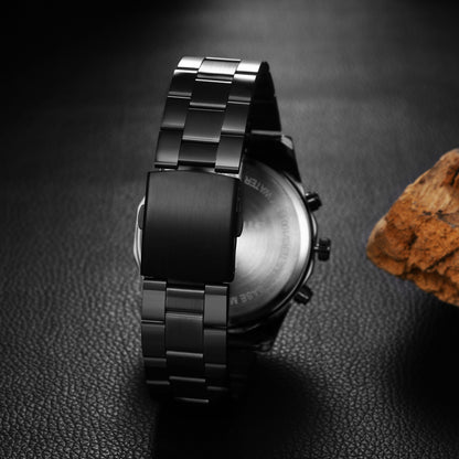 Montre squelette étanche pour homme en acier inoxydable, montre-bracelet à quartz de luxe - Boniskiss