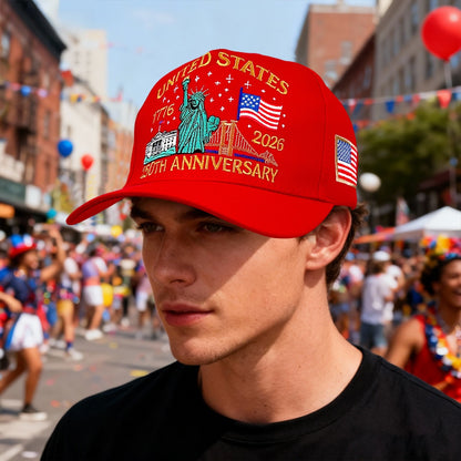 250th Anniversary of America Baseball Cap Statue of Liberty American Flag Hat | Size L-XL - Boniskiss