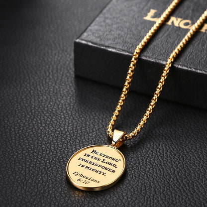 Boniskiss Christian Shield Medal Necklace - Saint Michael Angel Religious Amulet Pendant Necklace for Men