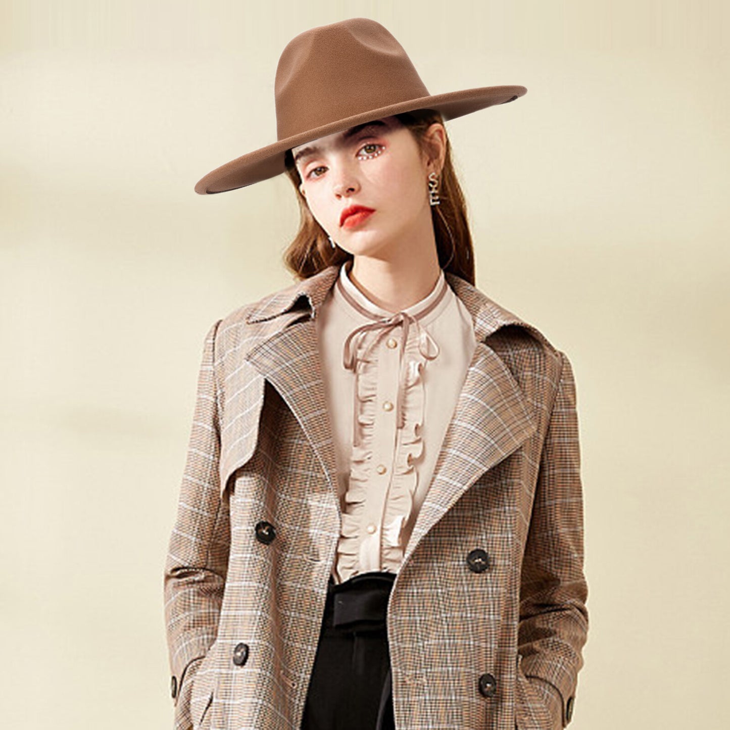 Western Style Fedora Felt Cowboy Hat - Boniskiss