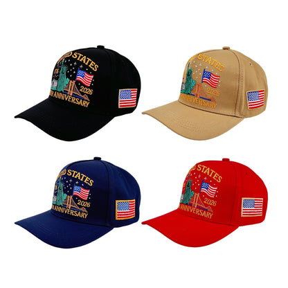 250th Anniversary of America Baseball Cap Statue of Liberty American Flag Hat | Size L-XL - Boniskiss