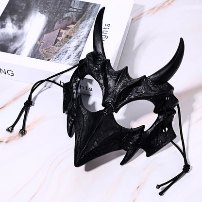 Boniskiss Dark Dragon & Yaksha Mask - Ghost Devil Mask for Halloween Carnival Venetian Masquerade