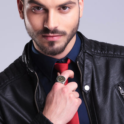 Boniskiss Michael Angel Ring for Men - Religious Amulet Signet Stainless Steel Band Ring