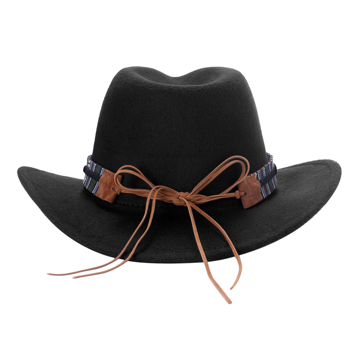 Chapeau Fedora classique de style western, en feutre, avec ceinture, idéal pour les activités de plein air et les cowboys - Boniskiss