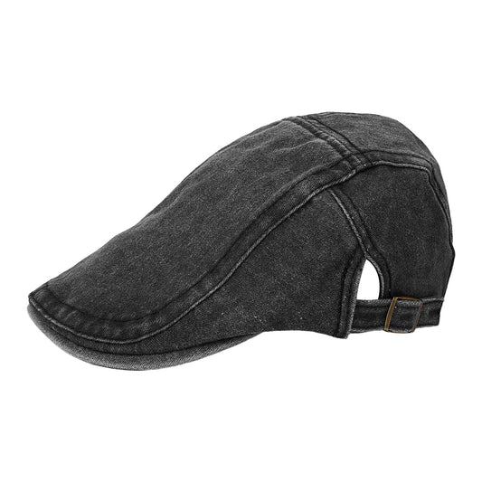 Denim Newsboy Beret Cap - Boniskiss