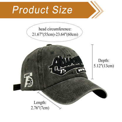 Casquette de baseball en denim brodée de l'alphabet - Boniskiss