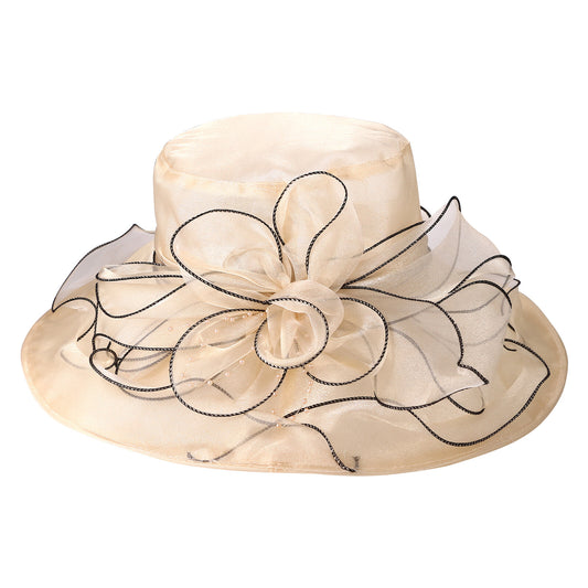 Women's Wide Brim Large Derby Fascinator Hat - Boniskiss