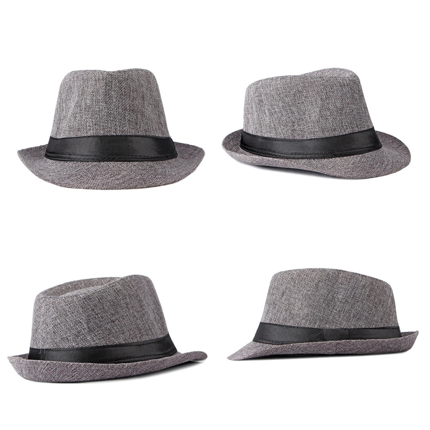 Short Brim Fedora Linen Panama Sun Hat - Boniskiss