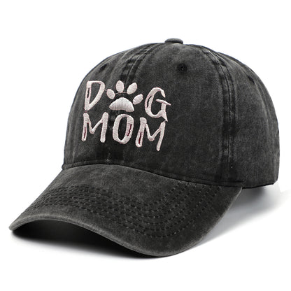 Casquette de baseball en denim délavé brodé, mélange de coton et coton, pour les amoureux des chiens - Boniskiss
