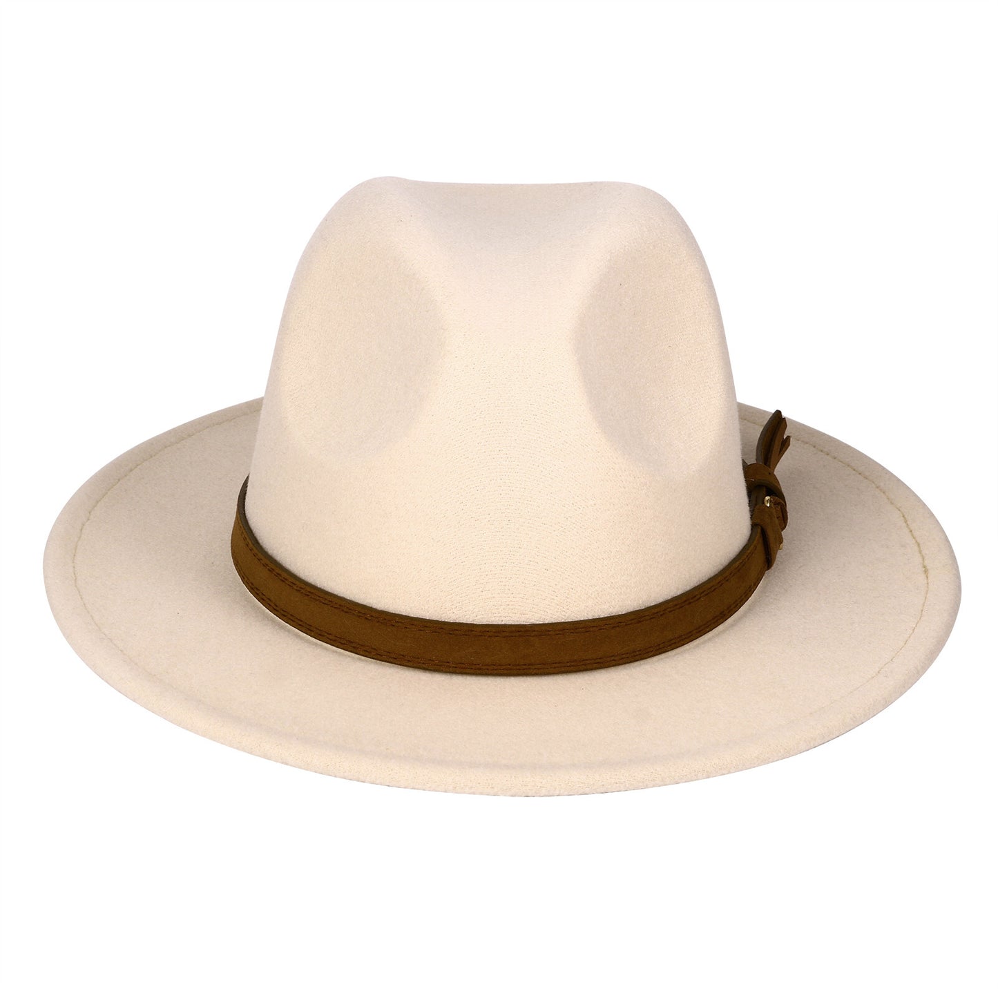 Chapeau Fedora Trilby Panama classique à larges bords avec ceinture - Boniskiss Taille ML
