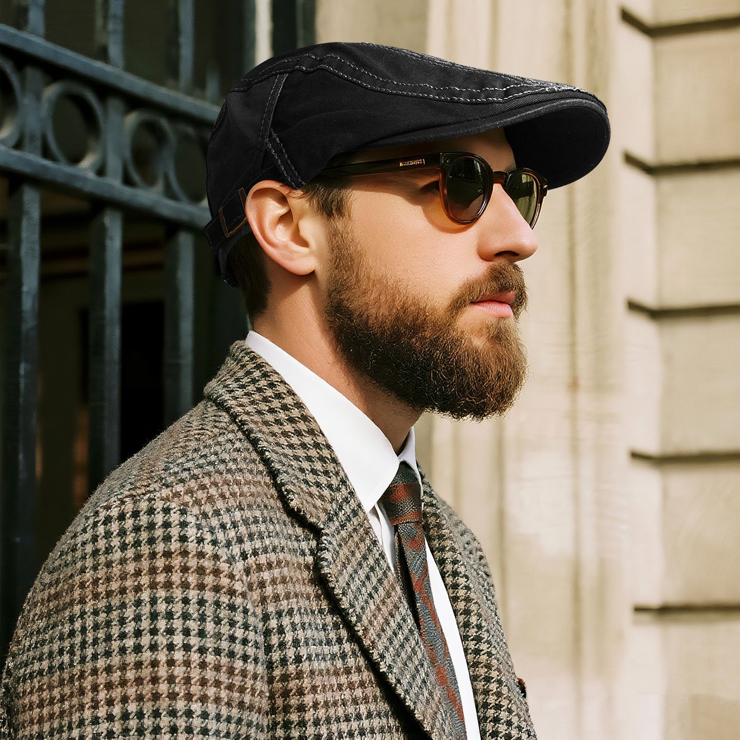 Casual British Style Hat Adjustable Beret Taxi Driving Cap - Boniskiss