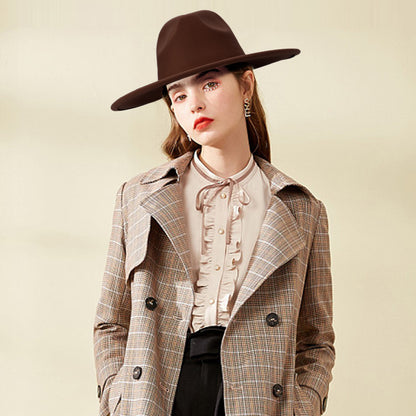 Western Style Fedora Felt Cowboy Hat - Boniskiss