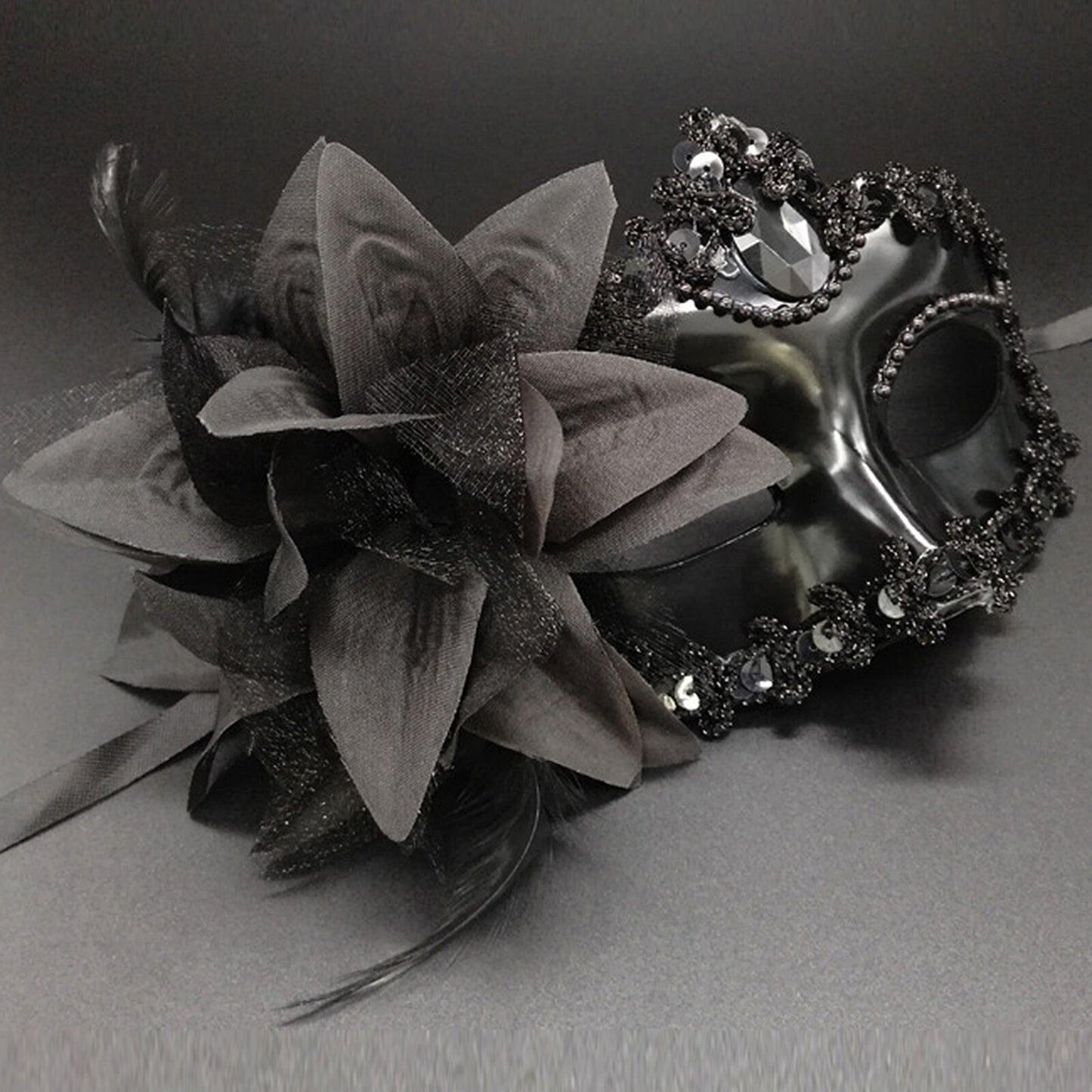 Boniskiss 2PCs Couple Venetian Lily Mask - for Ball Mardi Gras Masquerade Wedding Party Prom