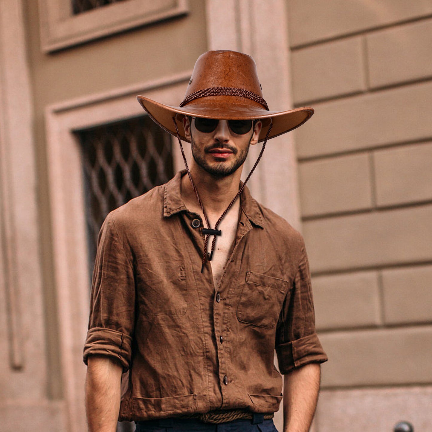 Chapeau de cowboy à larges bords bouclés, style western australien - Boniskiss