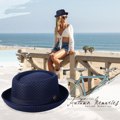 Soft Mesh Pork Pie Fedora Hat - Boniskiss