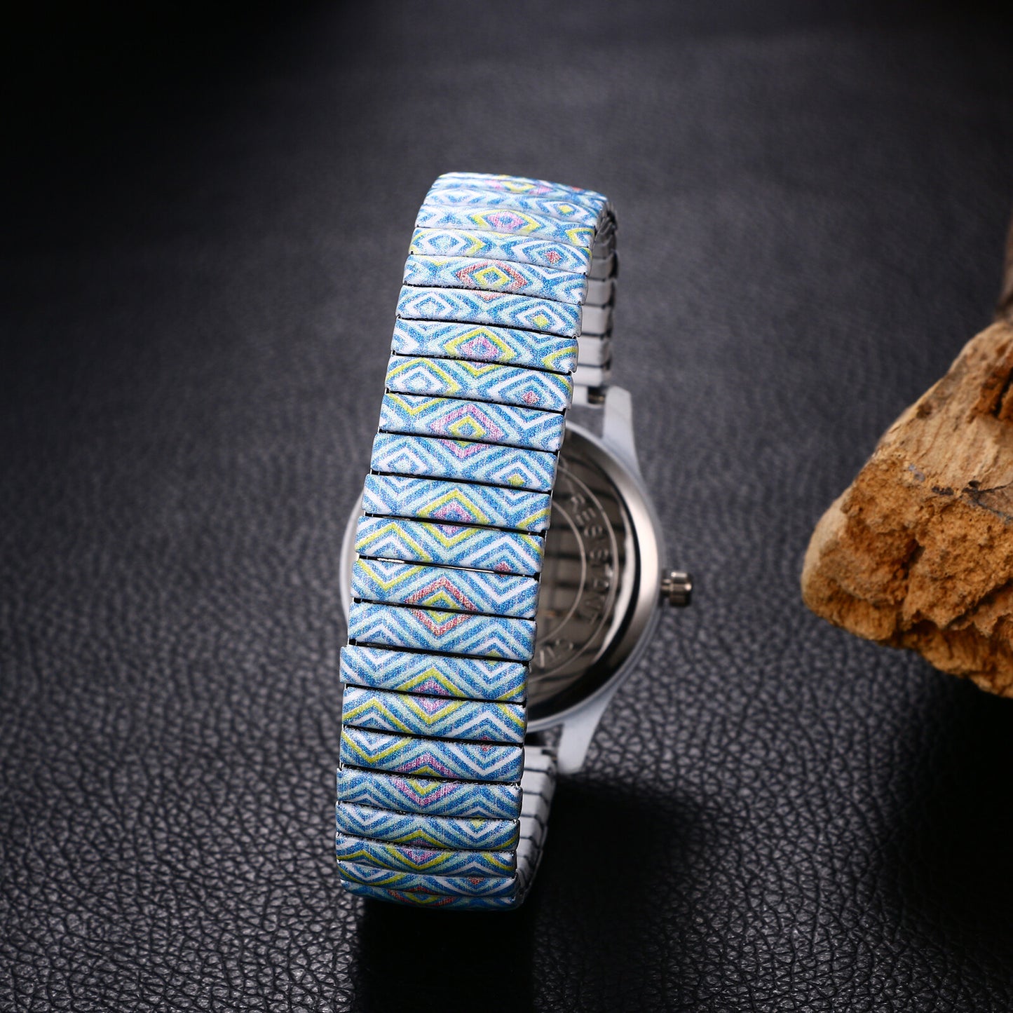 Boniskiss "Acid" Women's Boho Printed Elastic Band Wrist Watch