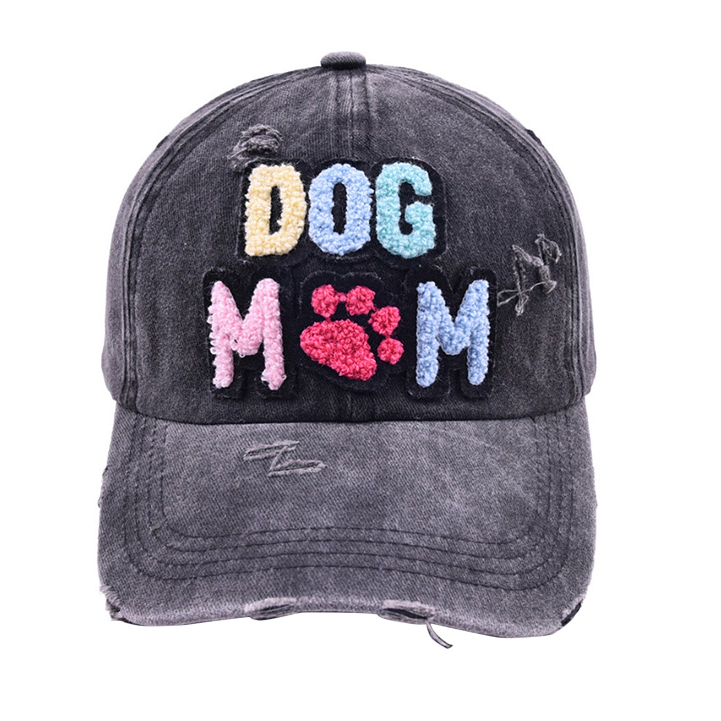 Casquette de baseball en denim délavé brodé, mélange de coton et coton, pour les amoureux des chiens - Boniskiss