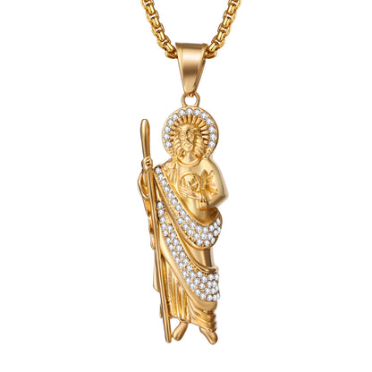 Boniskiss Christian Saint Jude Amulet Pendant Religious  Stainless Steel Necklace