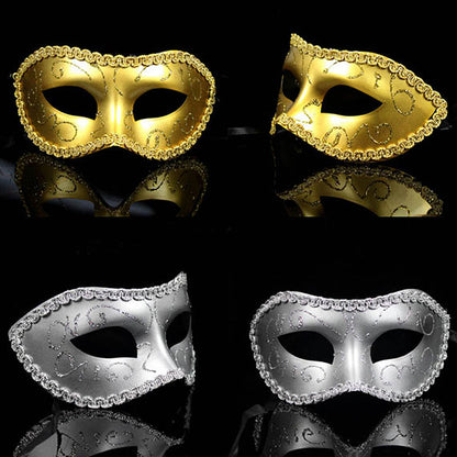 Boniskiss 2PCs Couple Venetian Lily Mask - for Ball Mardi Gras Masquerade Wedding Party Prom