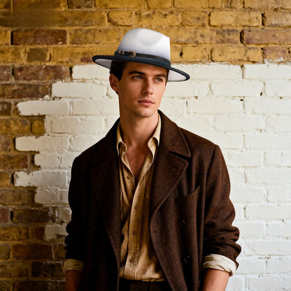 Chapeau de jazz rétro en feutre de laine à bord plat dégradé - Boniskiss