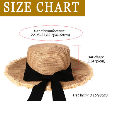 Panama Straw Hat with Bow Knot Ribbon - Boniskiss