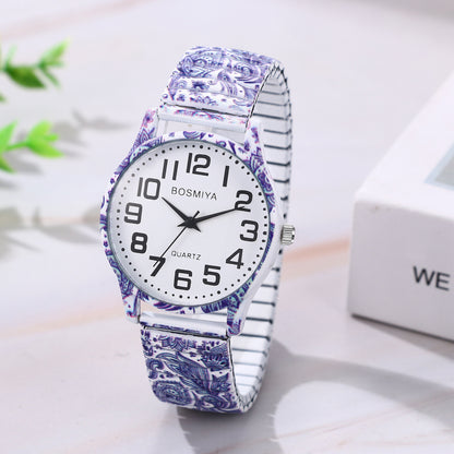 Boniskiss "Dream" Women's Boho Printed Elastic Band Wrist Watch