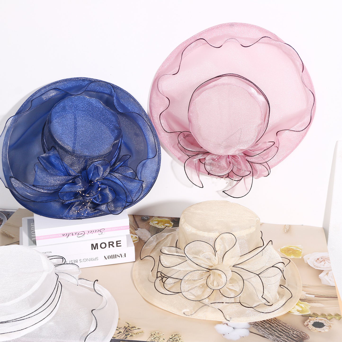 Chapeau bibi Derby à larges bords pour femme - Boniskiss