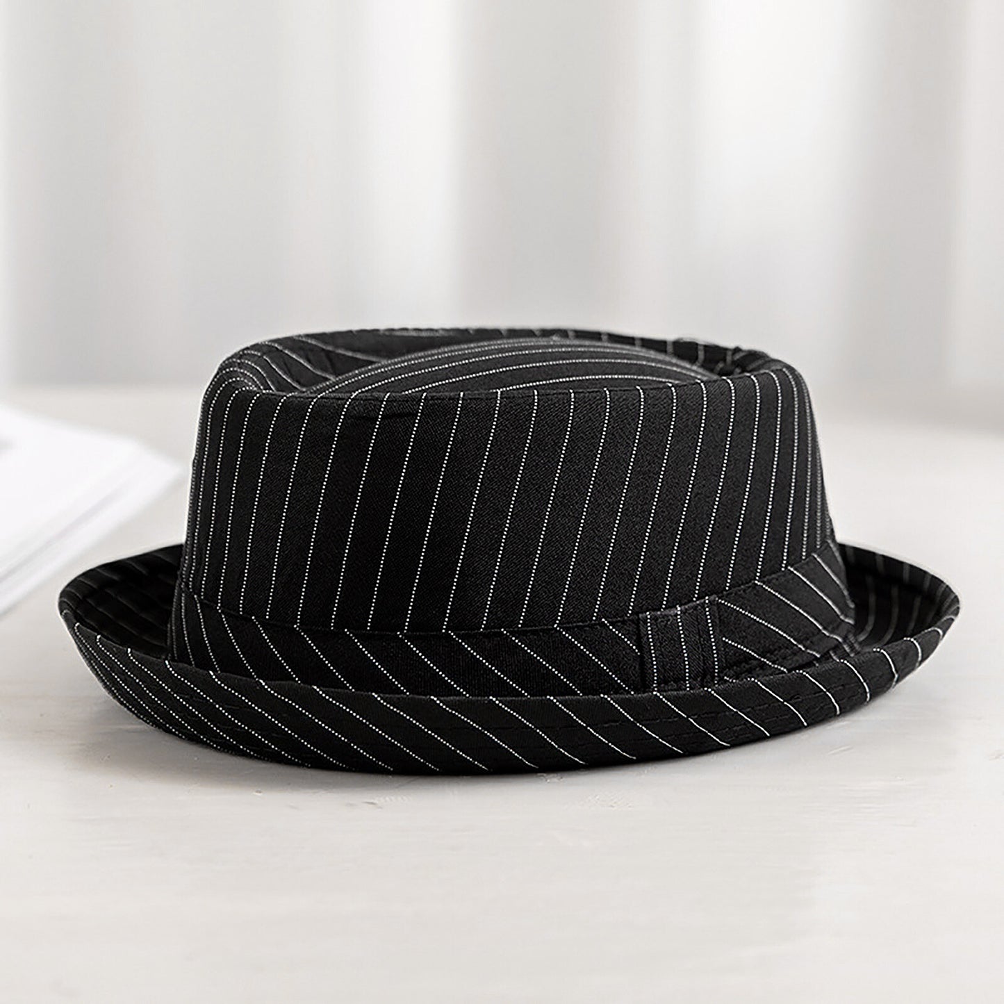 Classic Stripe Pork Pie Fedora Hat - Boniskiss