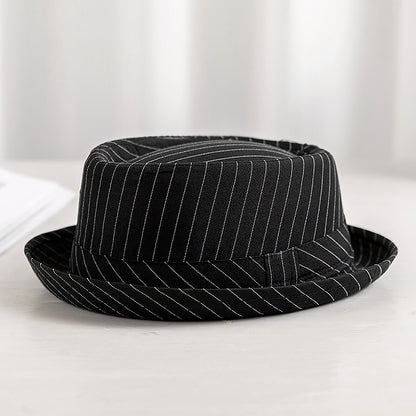 Classic Stripe Pork Pie Fedora Hat - Boniskiss
