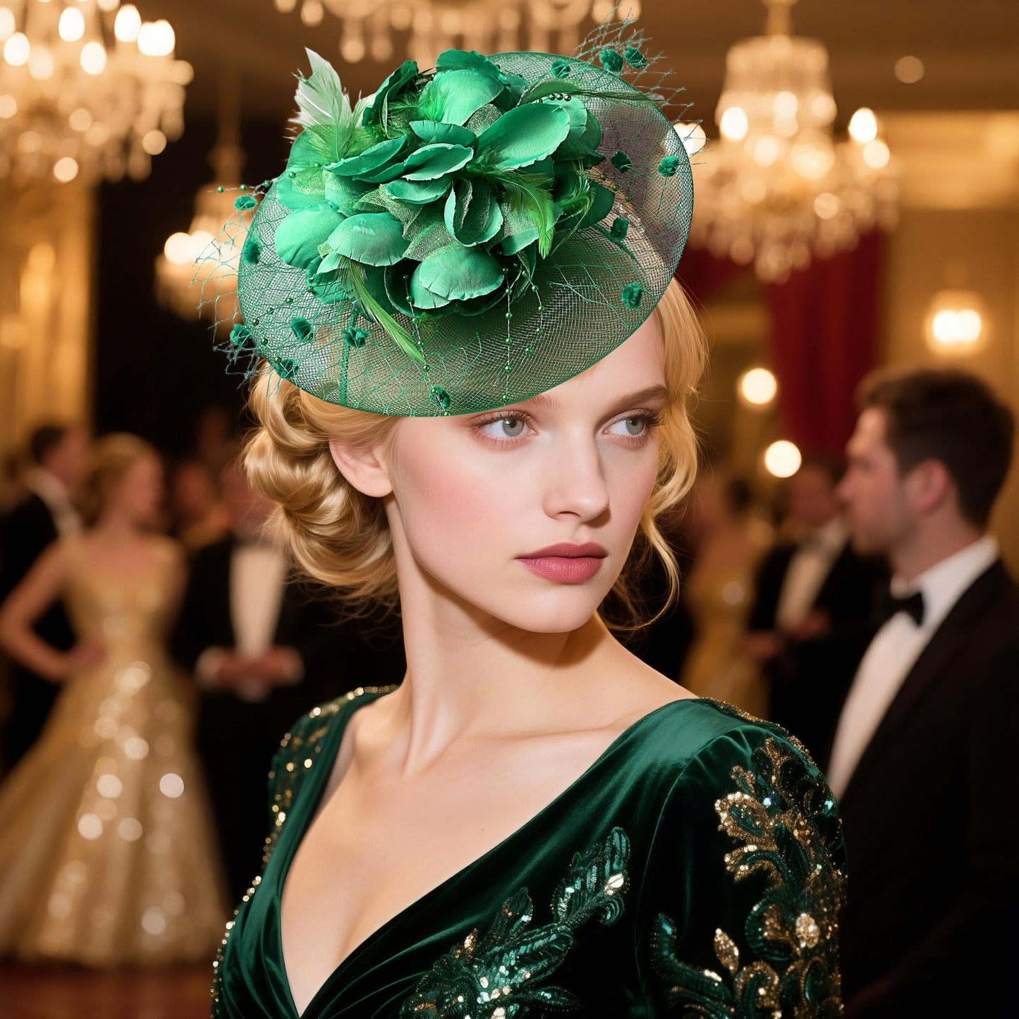 Boniskiss Vintage Tea Party Bridal Fascinator Veil Feather Headpiece Hat