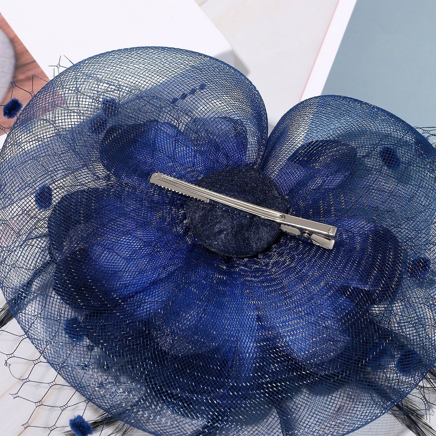 Boniskiss Vintage Tea Party Bridal Fascinator Veil Feather Headpiece Hat