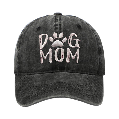 Casquette de baseball en denim délavé brodé, mélange de coton et coton, pour les amoureux des chiens - Boniskiss