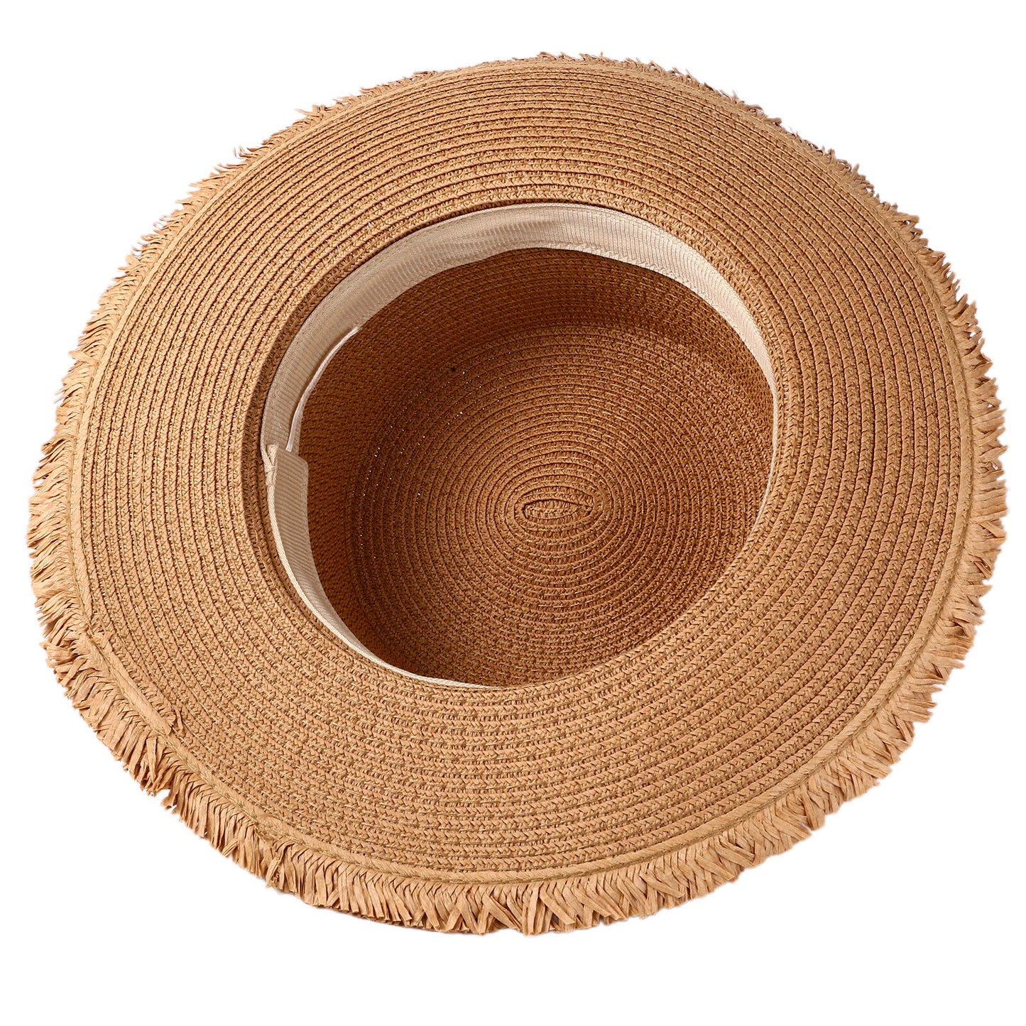 Sombrero de paja con cinturón retro para mujer de Boniskiss - Sombrero Panamá Fedora para el sol en la playa de verano con visera de rafia