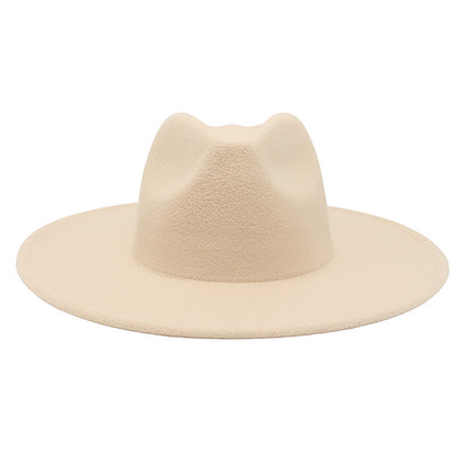 Western Style Fedora Felt Cowboy Hat - Boniskiss