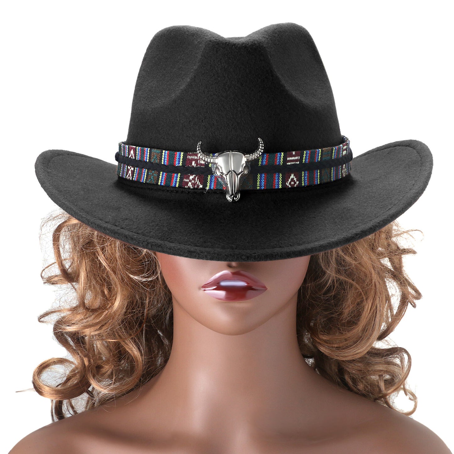 Chapeau Fedora classique de style western, en feutre, avec ceinture, idéal pour les activités de plein air et les cowboys - Boniskiss
