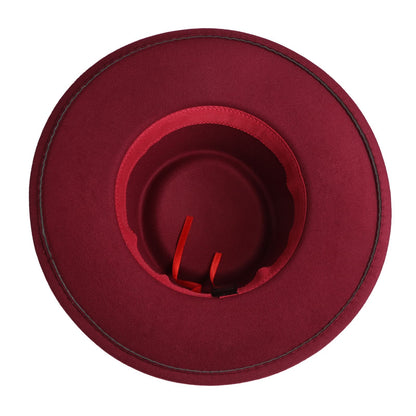 Chapeau Fedora classique en cachemire à large bord et nœud papillon - Boniskiss