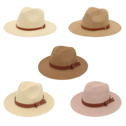 Chapeau de plage Panama en paille, protection solaire UPF 50+ - Boniskiss