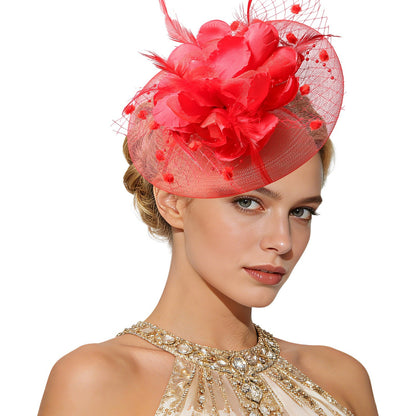 Boniskiss Vintage Tea Party Bridal Fascinator Veil Feather Headpiece Hat