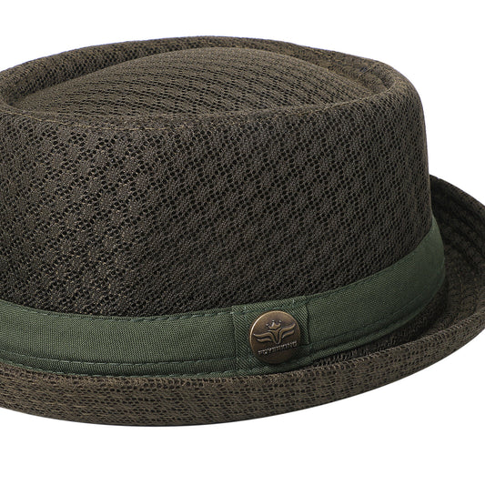 Green Soft Mesh Pork Pie Fedora Hat | Size M-L- Boniskiss