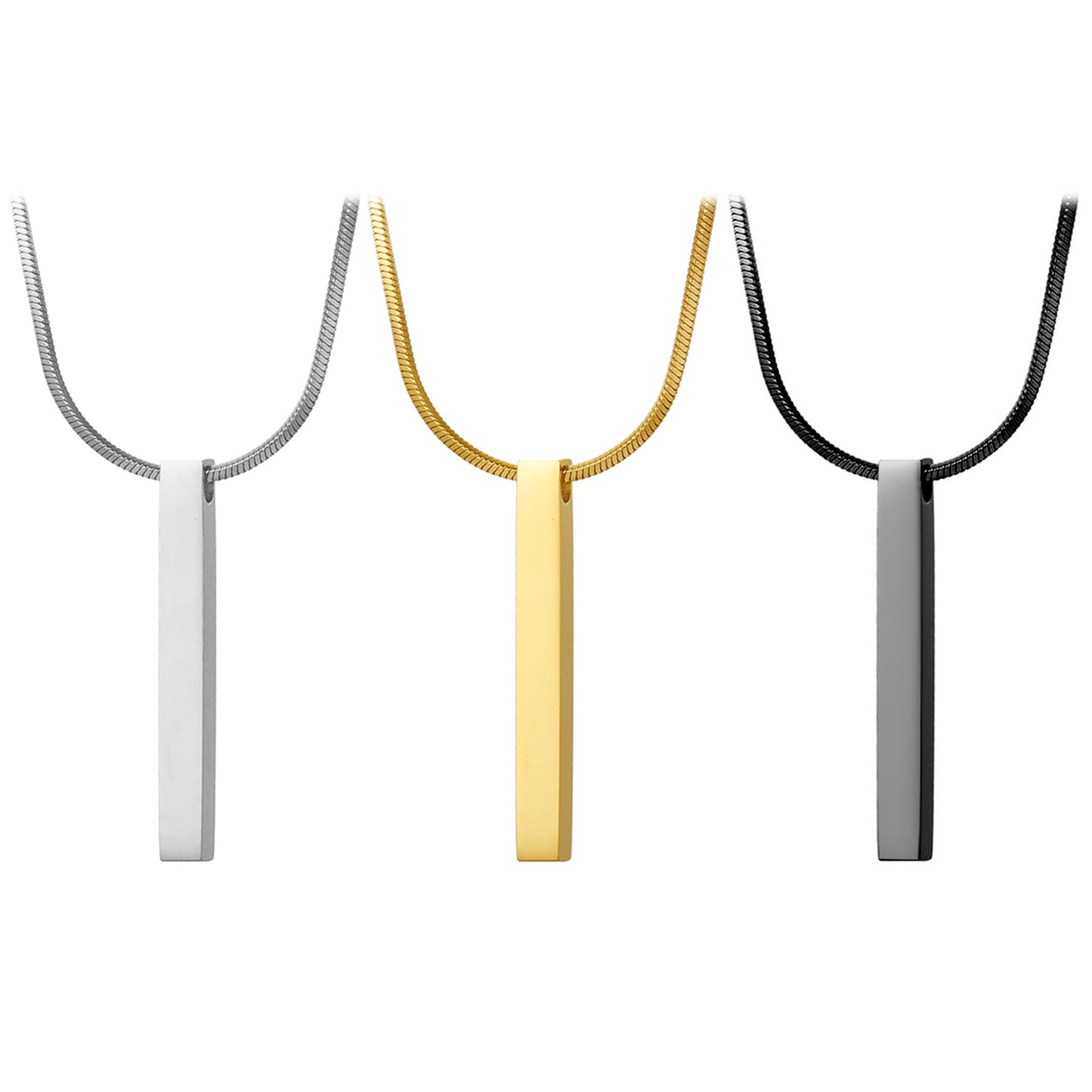 Customized Stainless Steel Bar Pendant Necklace - Boniskiss