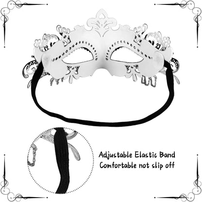 Boniskiss Women's Tassel Mask - Metal Rhinestones Venice Masks for Halloween Carnival Party Masquerade